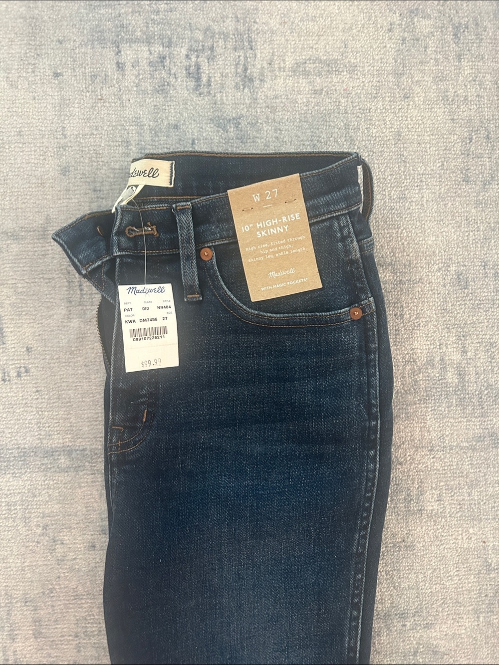 NWT Madewell Dark Blue Skinny High-Rise Jeans